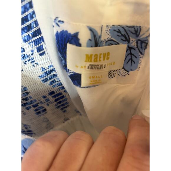 Maeve by Anthropologie Dropped Waist Tiered Flouncy Maxi Dress Size S - Picture 7 of 10